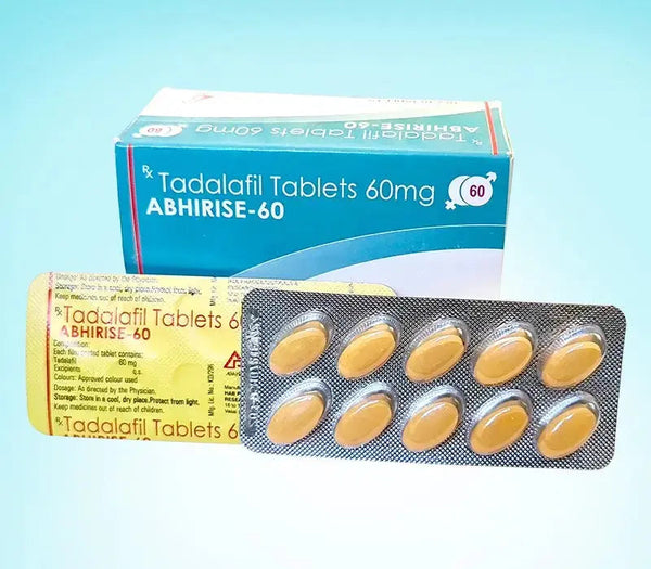 Cutie Abhirise 60 mg cu blister de pastile tadalafil pentru erectie