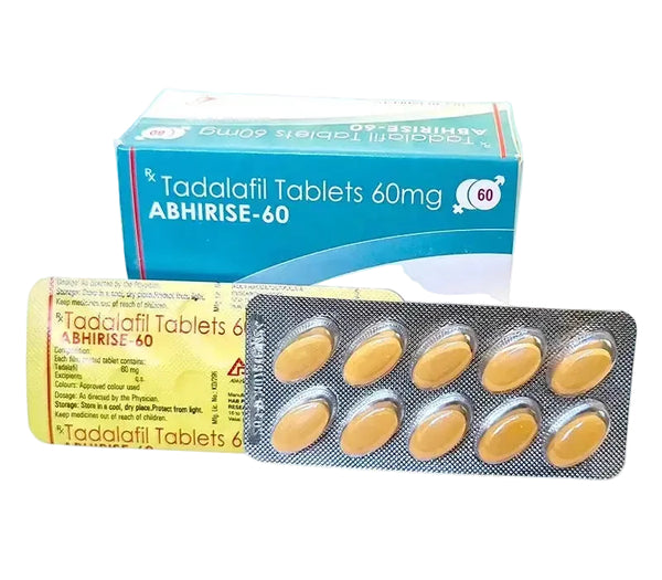 Cutie Abhirise 60 mg cu blister de pastile tadalafil pentru erectie