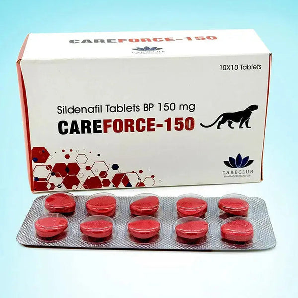 Cutie Careforce 150 mg cu blister de pastile rosii sildenafil pentru erectie