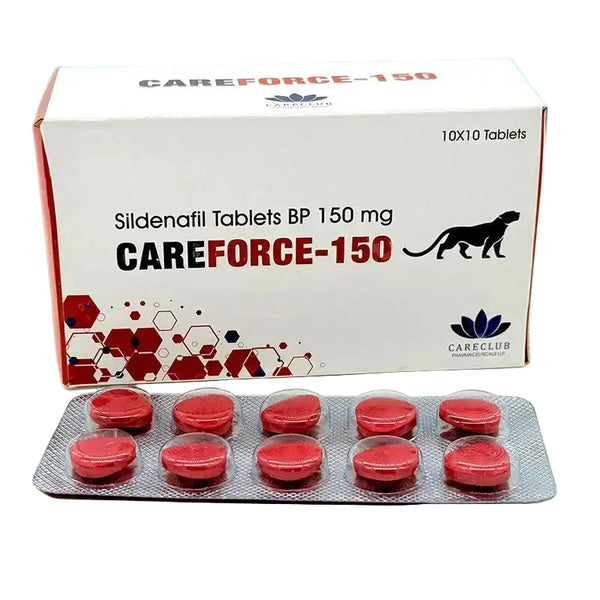 Cutie Careforce 150 mg cu blister de pastile rosii sildenafil pentru erectie