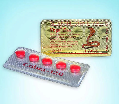 Blister Cobra 120 mg cu pastile sildenafil pentru erectie puternica