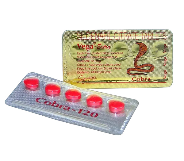 Blister Cobra 120 mg cu pastile sildenafil pentru erectie puternica
