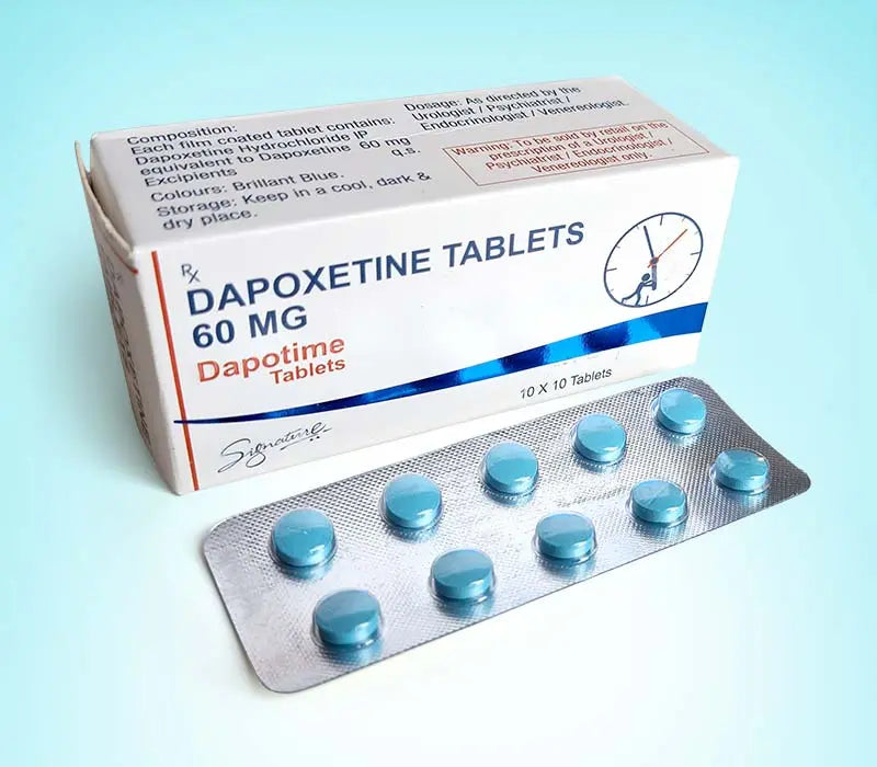 Cutie Dapotime Dapoxetina cu blister de pastile pentru control ejaculare