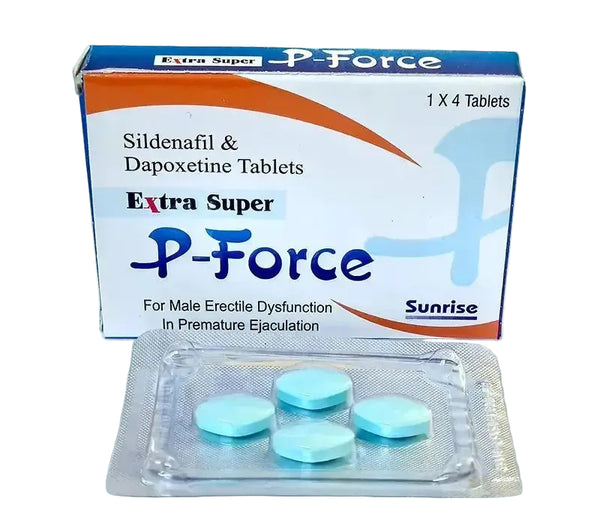 Cutie Extra Super P-Force cu pastile albastre sildenafil si dapoxetina