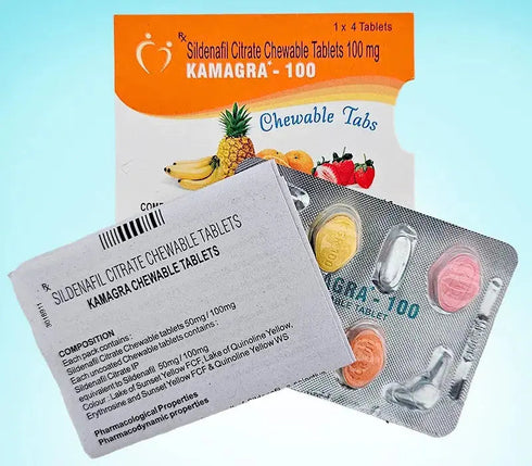 Blister Kamagra 100 Chewable, tablete masticabile cu sildenafil