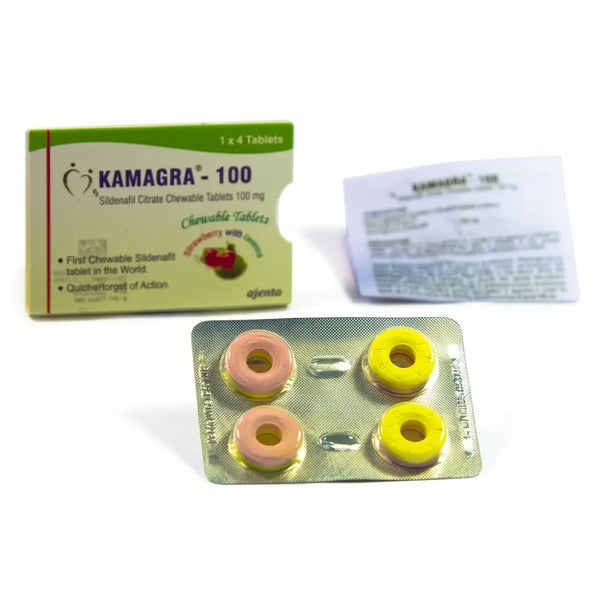 Comprimate masticabile Kamagra Polo 100 mg cu arome pentru erectie