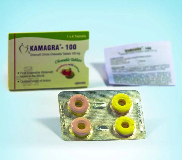 Comprimate masticabile Kamagra Polo 100 mg cu arome pentru erectie