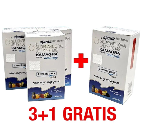 Oferta speciala Kamagra Oral Jelly 3+1 gratis, jeleu pentru erectie