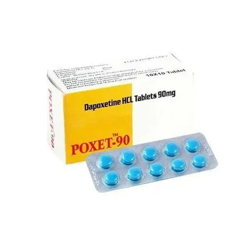 Cutie Poxet 90 mg cu blister de pastile dapoxetina pentru control ejaculare