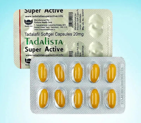 Blister Tadalista Super Active, capsule pentru potenta cu efect 48 ore
