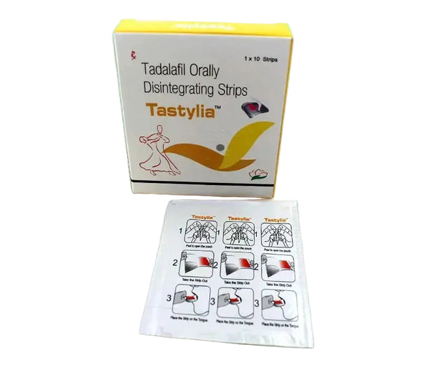 Cutie Tastylia cu timbre orosolubile de tadalafil pentru erectie