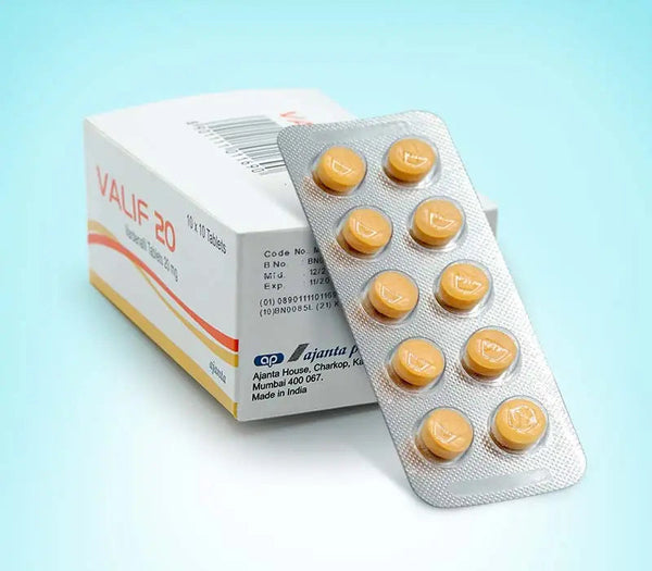 Cutie Valif 20 mg cu blister de pastile vardenafil pentru erectie