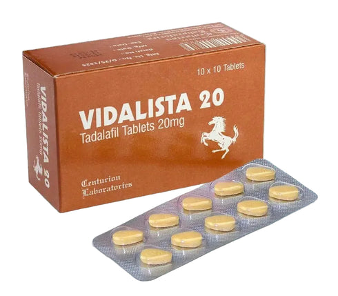 Cutie Vidalista 20 mg cu blister de pastile tadalafil pentru erectie
