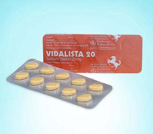 Blister Vidalista 20 mg cu tadalafil, stimulent pentru potenta cu efect 36 ore