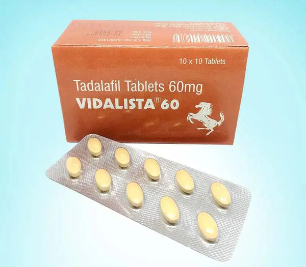 Cutie Vidalista 60 mg cu blister de pastile tadalafil pentru erectie