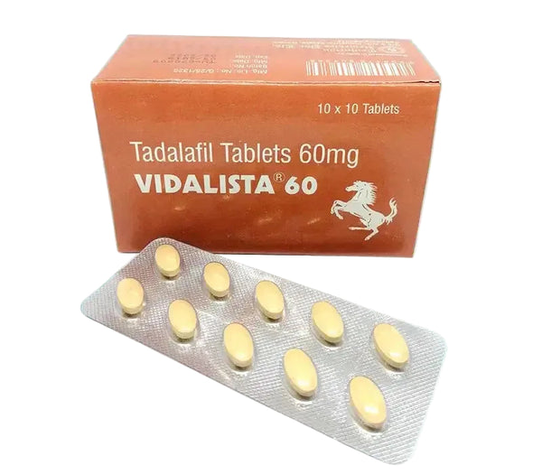 Cutie Vidalista 60 mg cu blister de pastile tadalafil pentru erectie