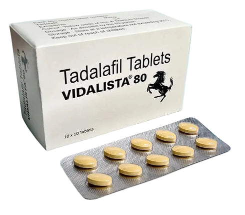 Cutie Vidalista 80 mg cu blister de pastile tadalafil doza puternica
